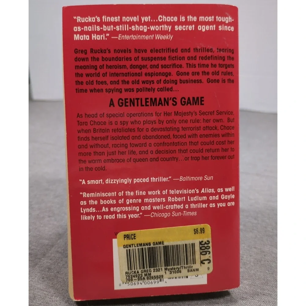 2005 Greg Rucka A‎ Gentleman's Game: A Queen & Country Novel VTG Bantam Books PB